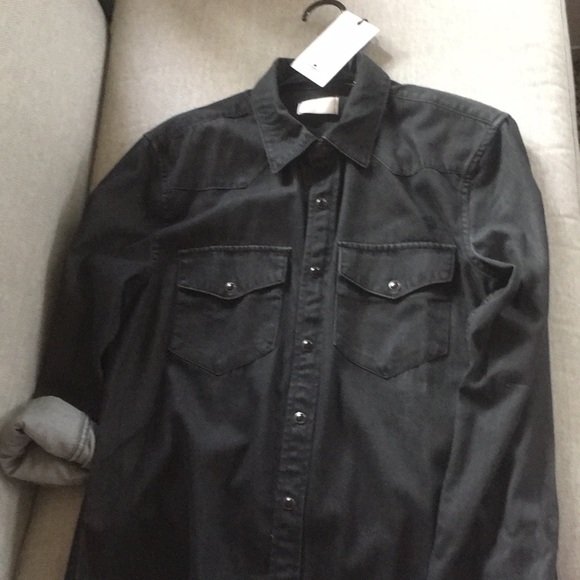 7 For All Mankind Western denim shirt button up - Unisex - BLACK - Picture 4 of 4